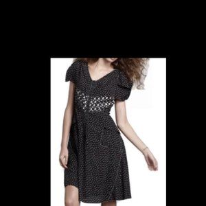 Anthropologie Byron Lars Beguile Black LaserCut Flutter Dress